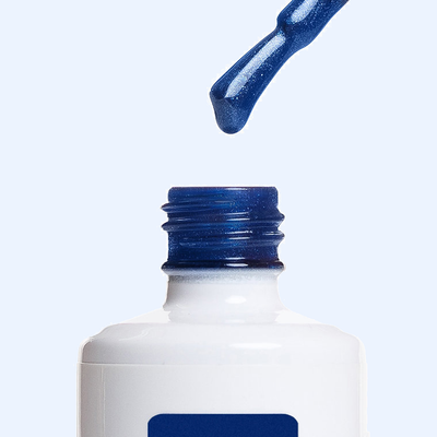 Textura e aplicador do Color Gel Sphere American Creator azul glitter