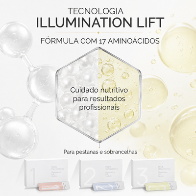 Dlux Illumination Lift com informação em português sobre 17 aminoácidos