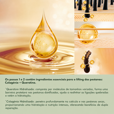 Colagénio e queratina presentes nas fórmulas Early Lift