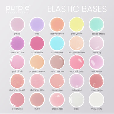 Colecao Elastic Bases Purple com amostra da cor clear