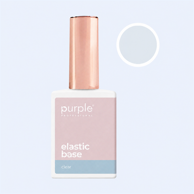 Elastic Base Clear Purple 15ml com amostra da cor clear