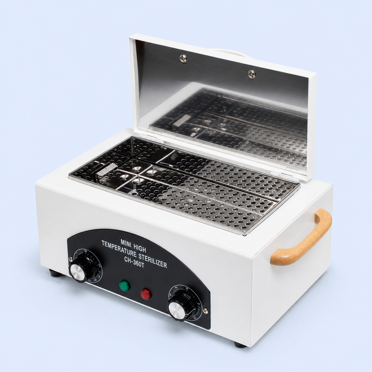 Esterilizador de calor seco aberto com interior em inox
