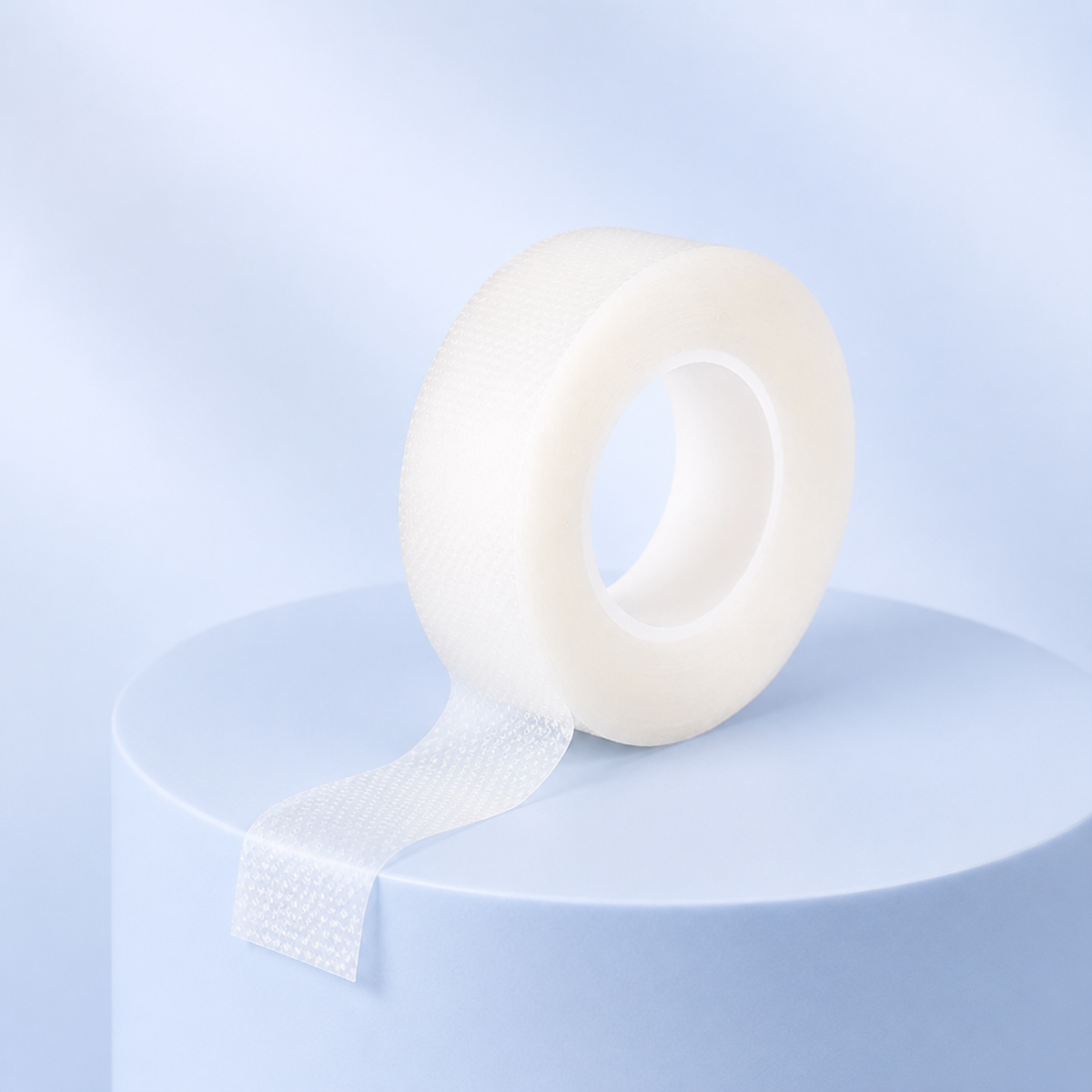 Fita adesiva transparente em plástico 1,2 cm em pedestal