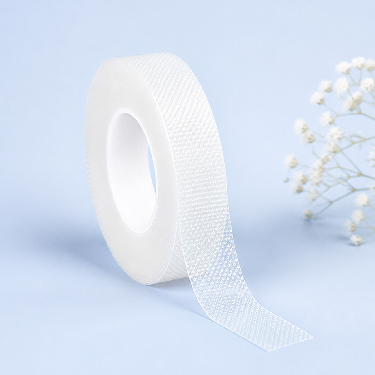 Fita adesiva transparente em plástico 1,2 cm com flores