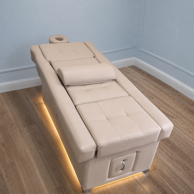 Iluminação ambiente âmbar na base da Head Spa FB Comfy