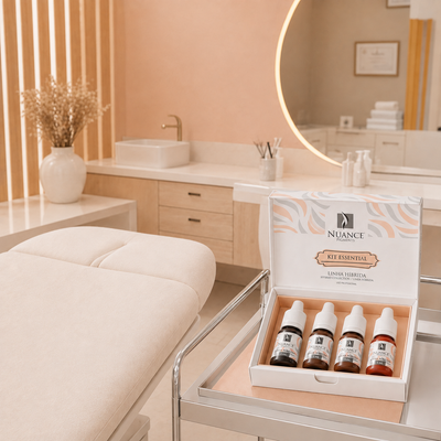 Kit Nuance Essential Sobrancelhas Linha Híbrida em ambiente de salão