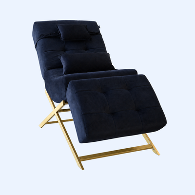 Lash Bed FB Comfy preta com estrutura dourada - vista principal sem sombras