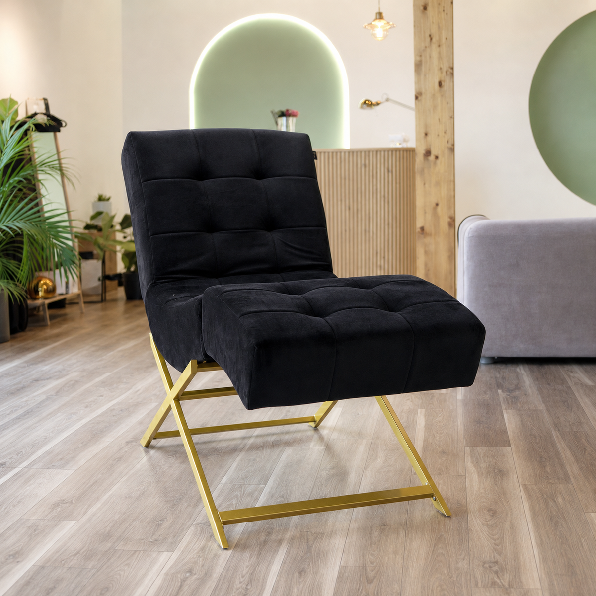Lash Bed FB Comfy preta - segunda vista geral sem almofadas
