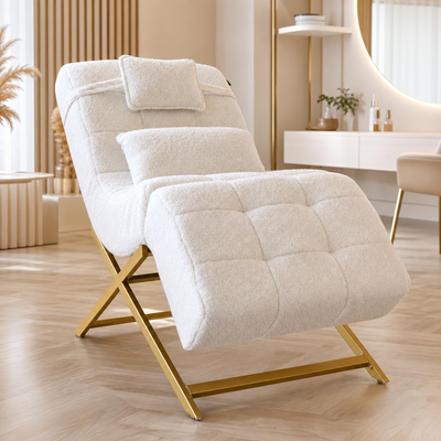 Lash Bed FB Comfy Teddy Bege em salão profissional