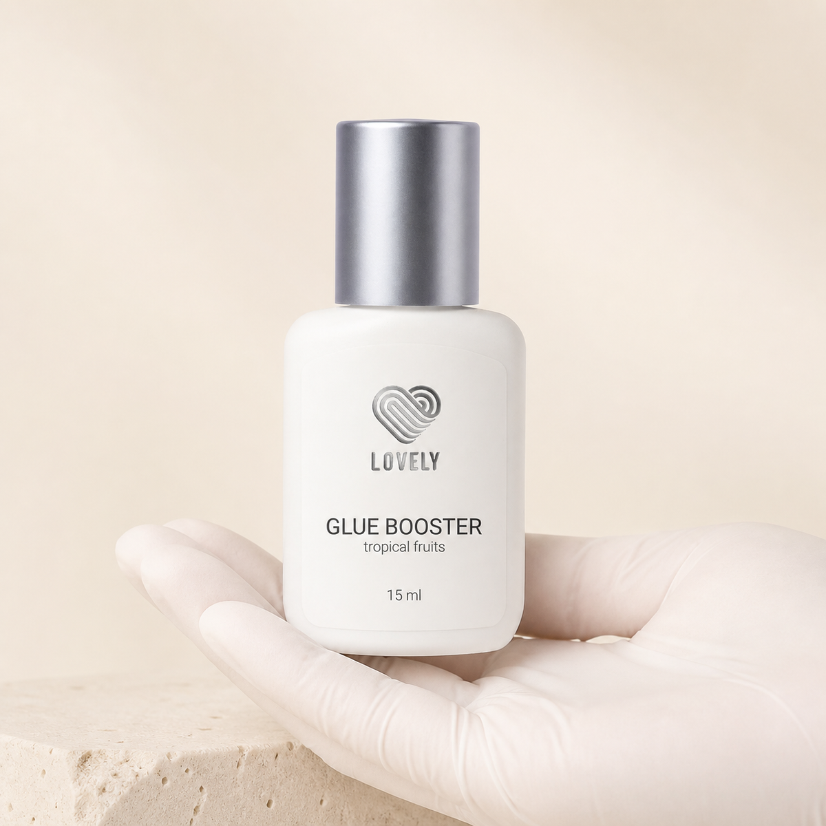 Glue Booster Lovely Tropical Fruits 15 ml — apresentação profissional do frasco; SKU L03202