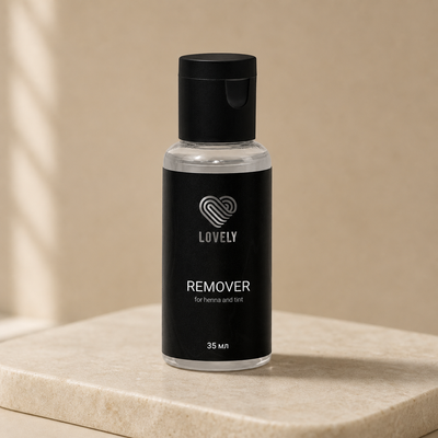 Removedor de Tinta Lovely — apresentação profissional sobre base de pedra clara; SKU L05203