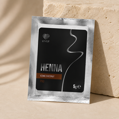 Henna para Sobrancelhas Brow Pro Iconic Chestnut Lovely — apresentação profissional da saqueta sobre base clara; SKU L05246