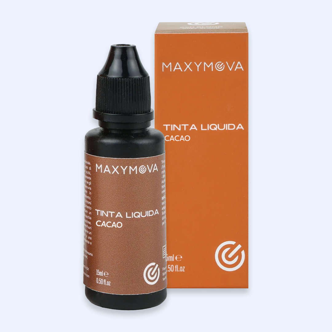 Tinta Líquida Maxymova Cacao de 15 ml com caixa em vista principal