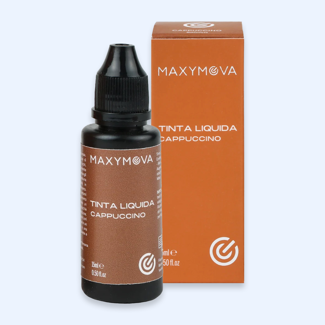 Tinta Líquida Maxymova Cappuccino de 15 ml com caixa em vista principal