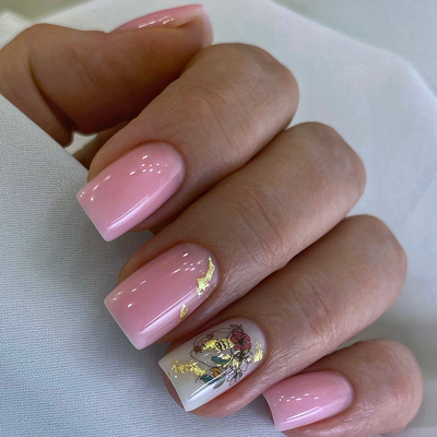 Resultado de manicure com Bottle Gel 03 Nails Of The Day em tom rosa claro