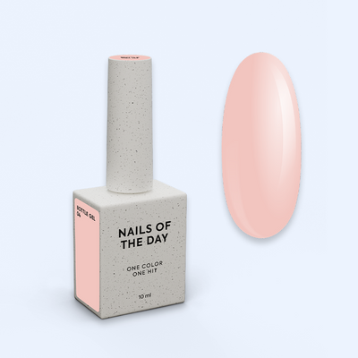 Bottle Gel 04 Nails Of The Day com frasco e amostra do tom bege leitoso com subtom pêssego