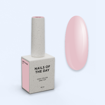 Bottle Gel 12 Nails Of The Day com frasco e amostra do tom rosa nude empoeirado com subtom malva