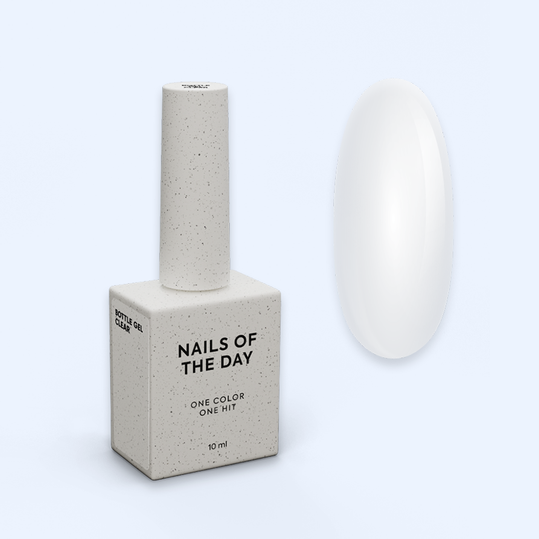 Bottle Gel Clear Nails Of The Day 10 ml com amostra de gel transparente