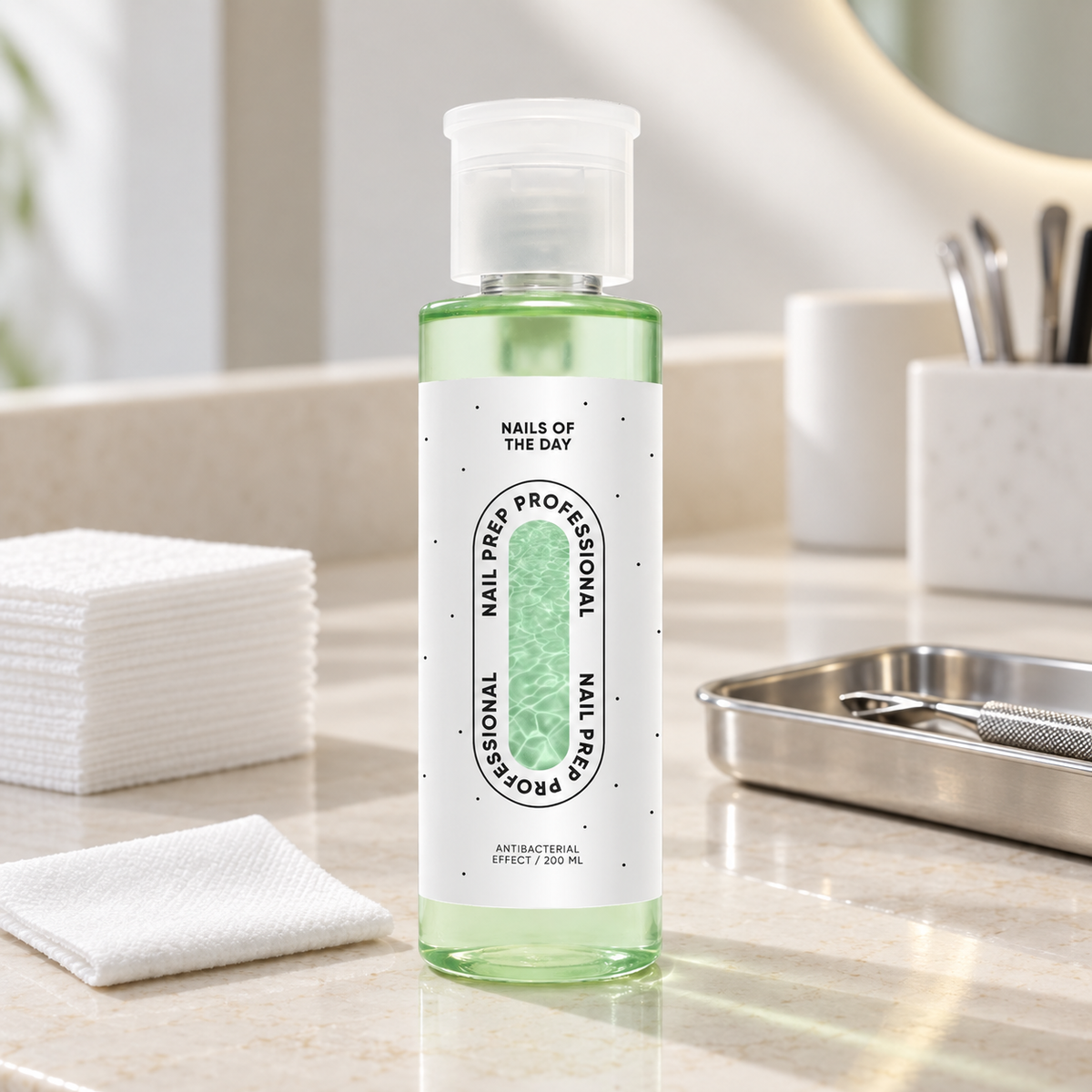Nail Prep Nails Of The Day 200 ml apresentado num ambiente profissional de manicure