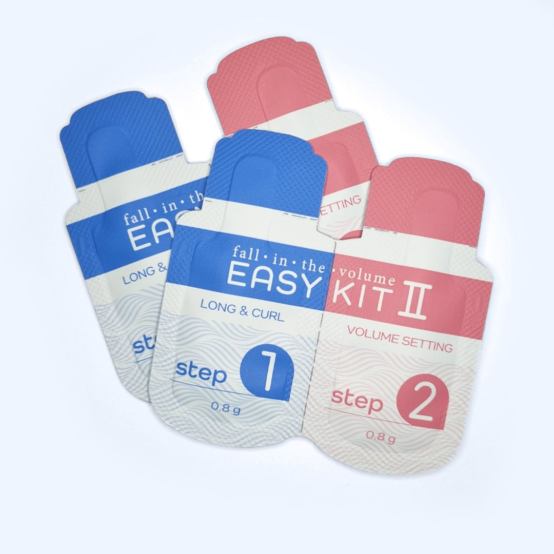 Caixa e saquetas Step 1 e Step 2 do Neicha Fall in the Volume Easy Kit II