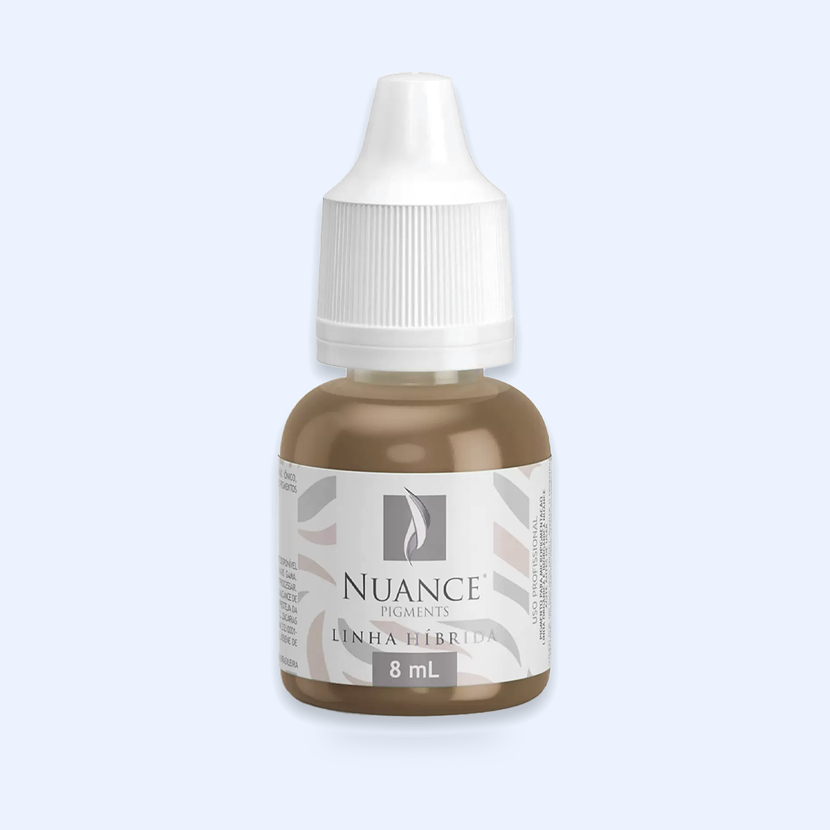 Nuance Pigmento Híbrido Dark Brown 8 ml — hero do produto sobre fundo azul-claro ECF3FE; SKU NH53958