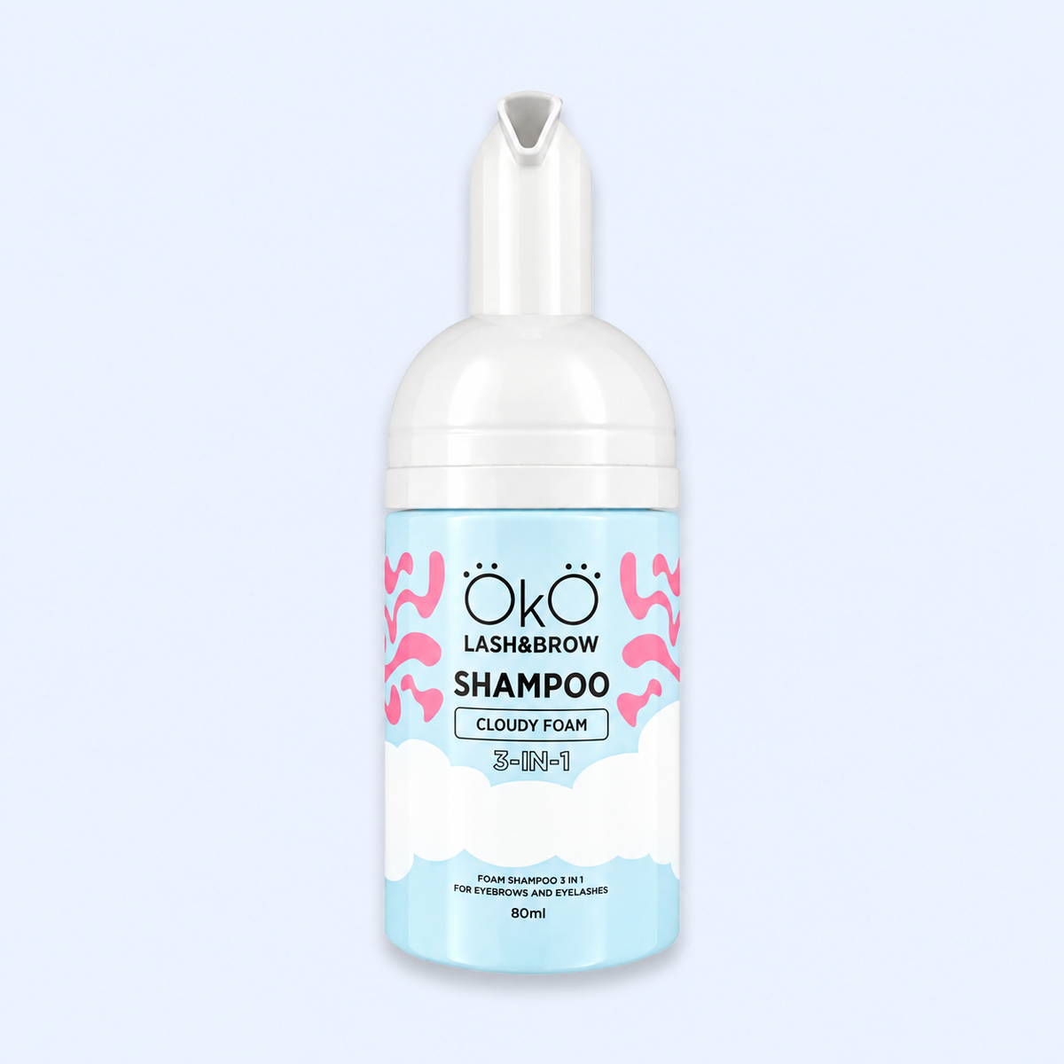 OKO Espuma Cloudy Foam 3 em 1 — detalhe do doseador em fotografia melhorada para ecommerce