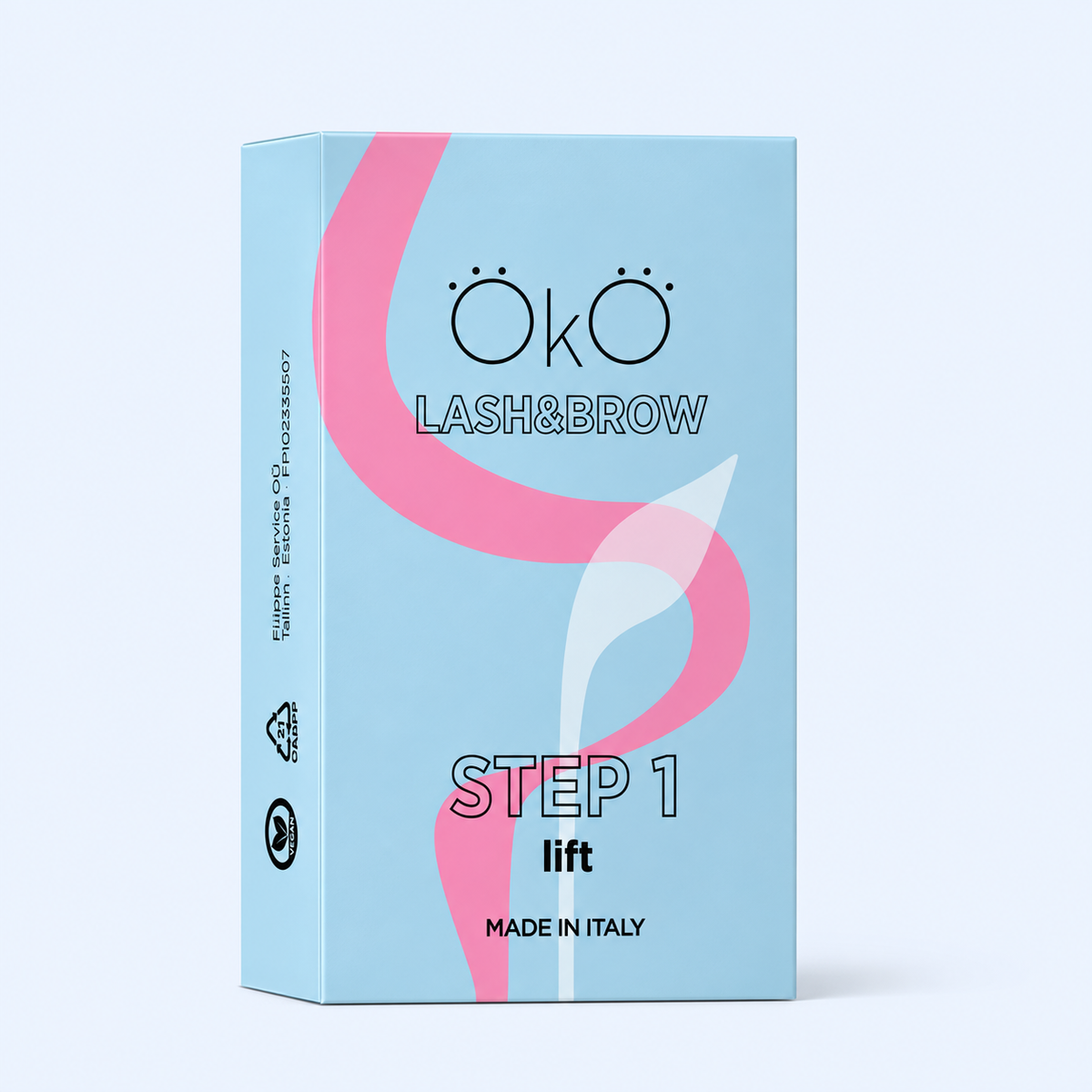 OKO Individuais Lash&Brow x5 Sachet — caixa Step 1 Lift com cinco saquetas em fotografia melhorada para ecommerce