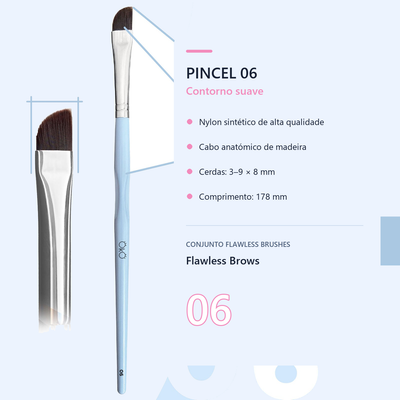Detalhes técnicos do pincel OKO 06 de contorno suave