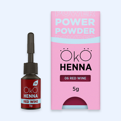 OKO Kit Henna Power Powder — frasco da cor 06 Red Wine
