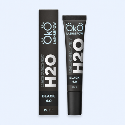 OKO Kit Tintas Líquidas Híbridas H2O — frasco H2O Black 4.0 em fotografia melhorada para ecommerce