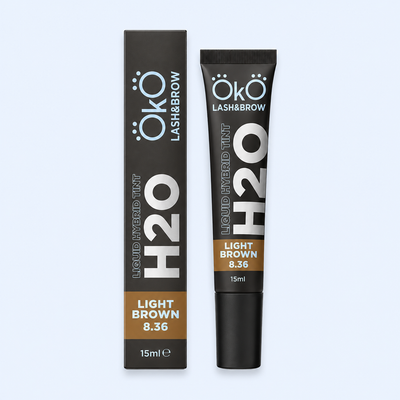 OKO Kit Tintas Líquidas Híbridas H2O — frasco H2O Light Brown 8.36 em fotografia melhorada para ecommerce