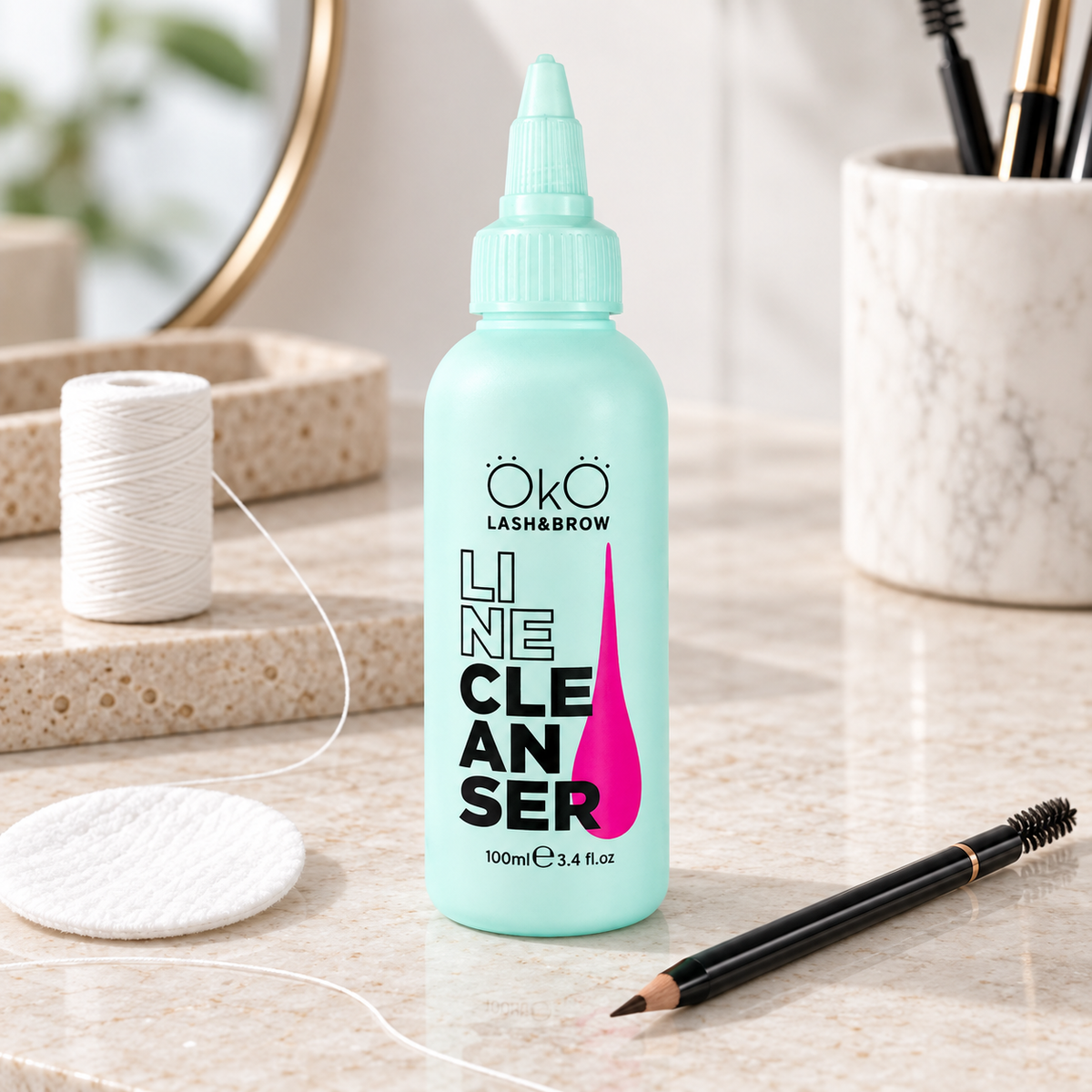 OKO Solução de Limpeza Eyebrow Line — solução de limpeza junto a acessórios de mapeamento