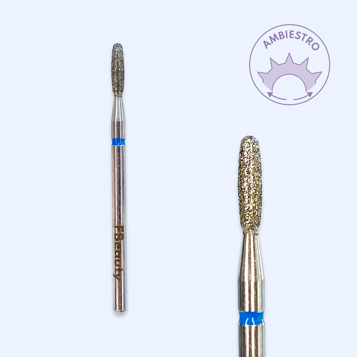 Ponta de diamante DI-PBRO26 — cilíndrica de topo redondo de 2,0 mm para trabalho corrente.