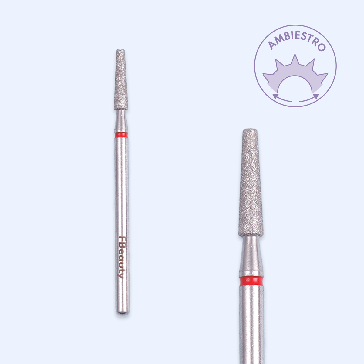 Ponta de diamante DI-PBRO36 — cónica de topo plano de 2,5 mm para detalhe e acabamento.