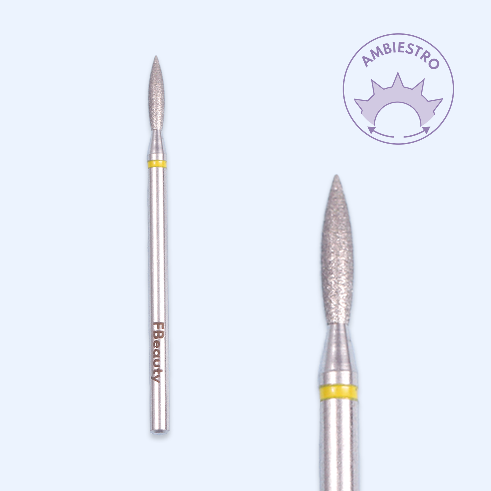 Ponta de diamante DI-PBRO43 — gota de 2,0 mm para acabamento fino.