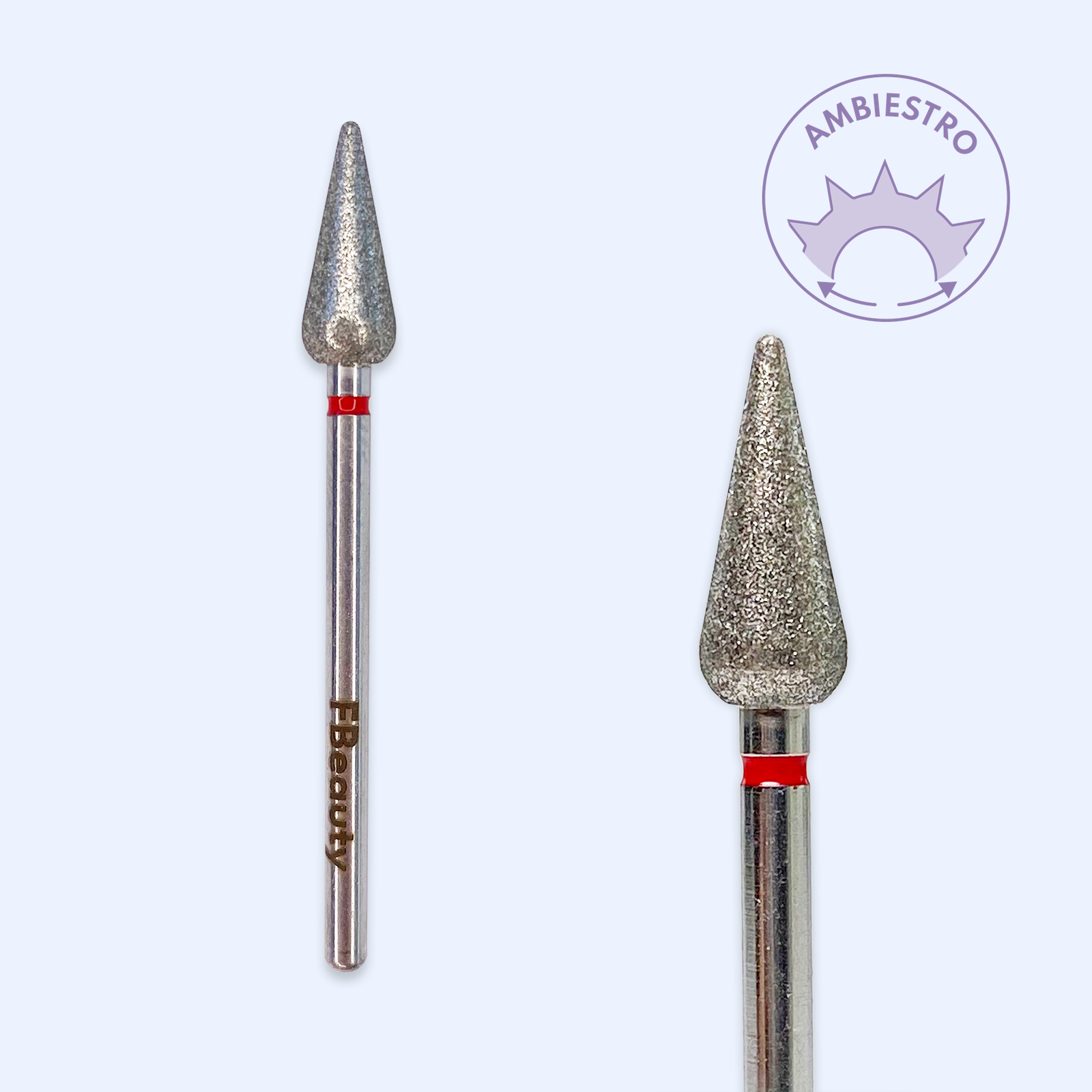 Ponta de diamante DI-PBRO44 — cónica de topo ogival de 5,0 mm para detalhe e acabamento.