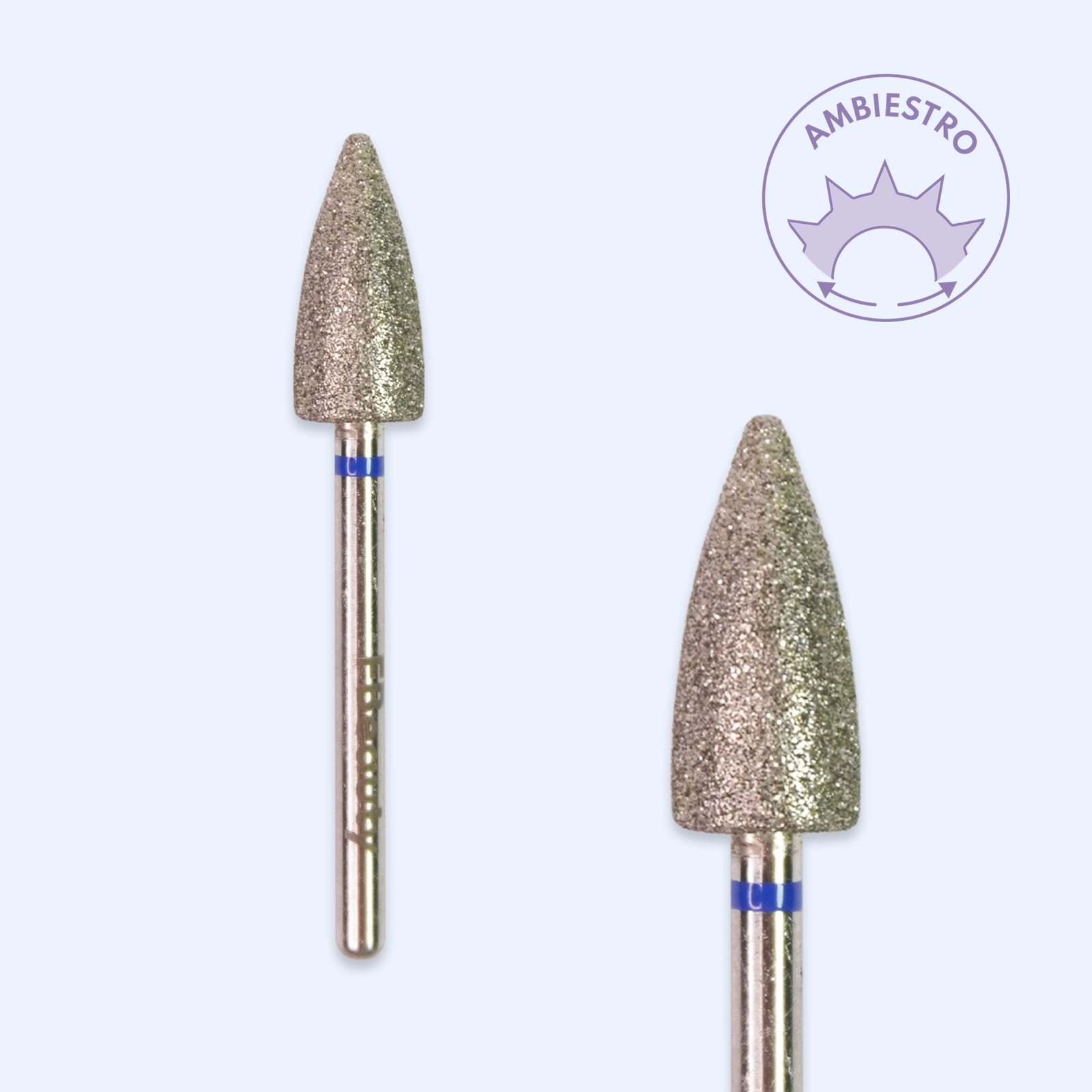 Ponta de diamante DI-PBRO45 — cónica de topo ogival de 6,0 mm para trabalho corrente.