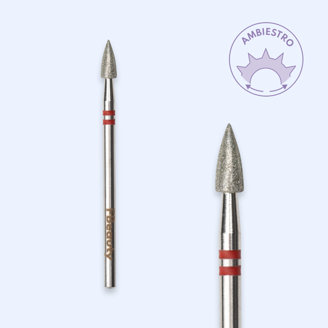 Ponta de diamante DI-PBRO49 — cónica de topo ogival de 3,0 mm para detalhe e acabamento.