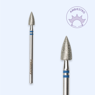 Ponta de diamante DI-PBRO50 — cónica de topo ogival de 4,0 mm para trabalho corrente.