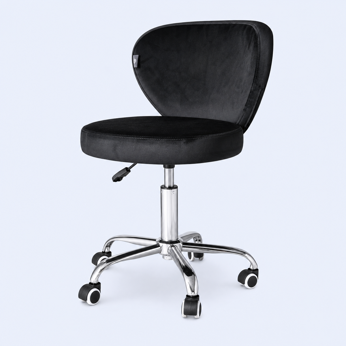 Shell Chair FB Comfy preta com base prateada