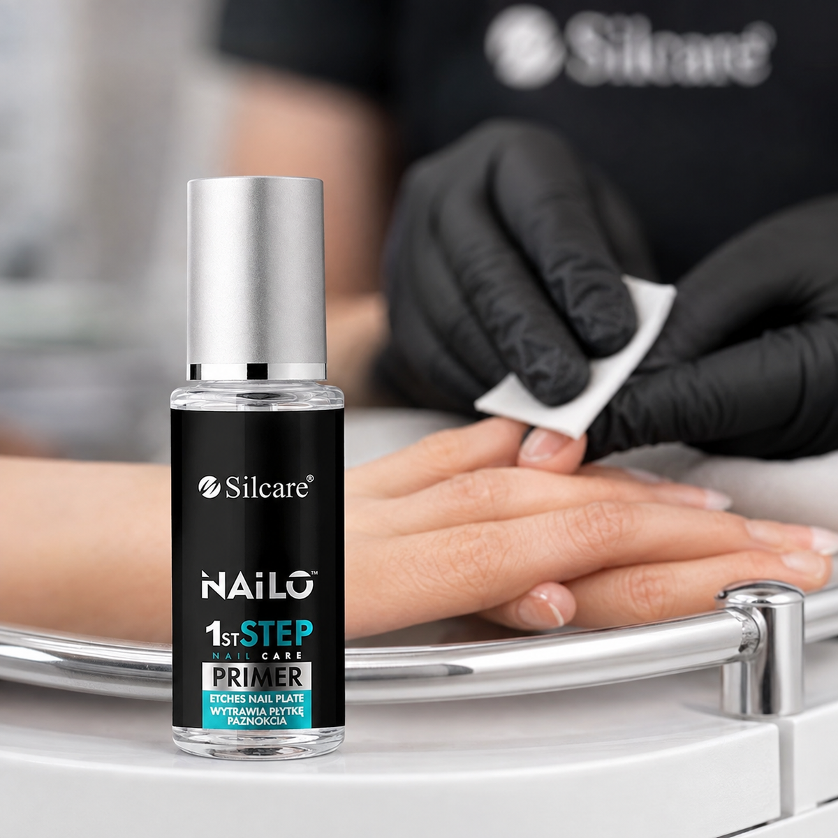 Silcare Primer Nailo com ácido 9 ml num ambiente de preparação das unhas