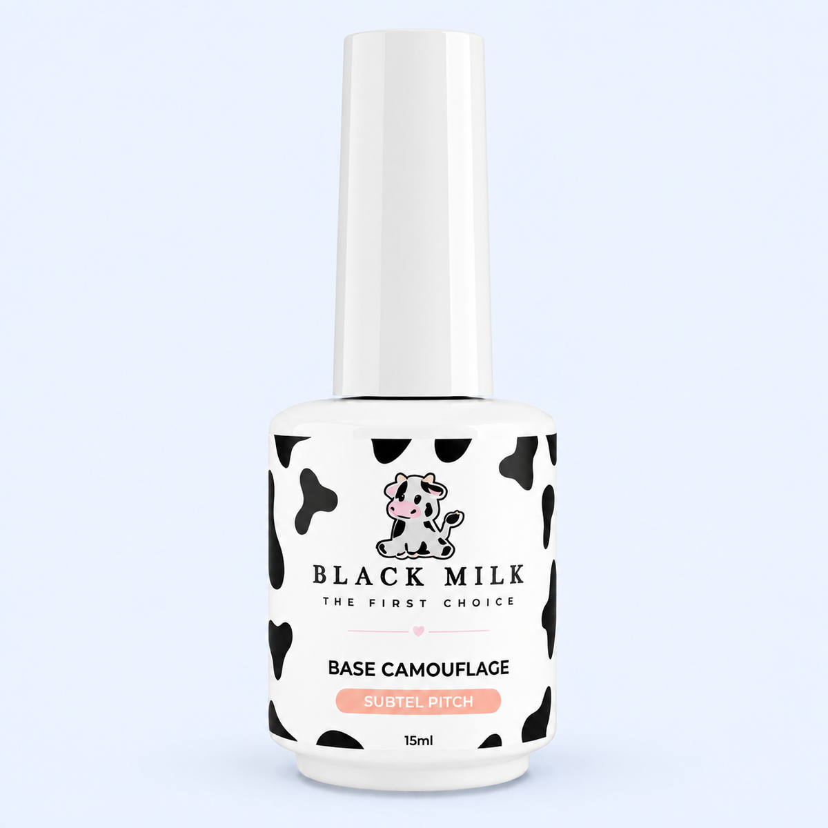 Base Camouflage Subtel Pitch Black Milk 15 ml - Smirnova - frasco completo em fundo azul claro