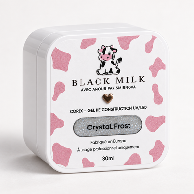 Gel Construtor Corex Crystal Frost Black Milk 30 ml - Smirnova - embalagem em estúdio