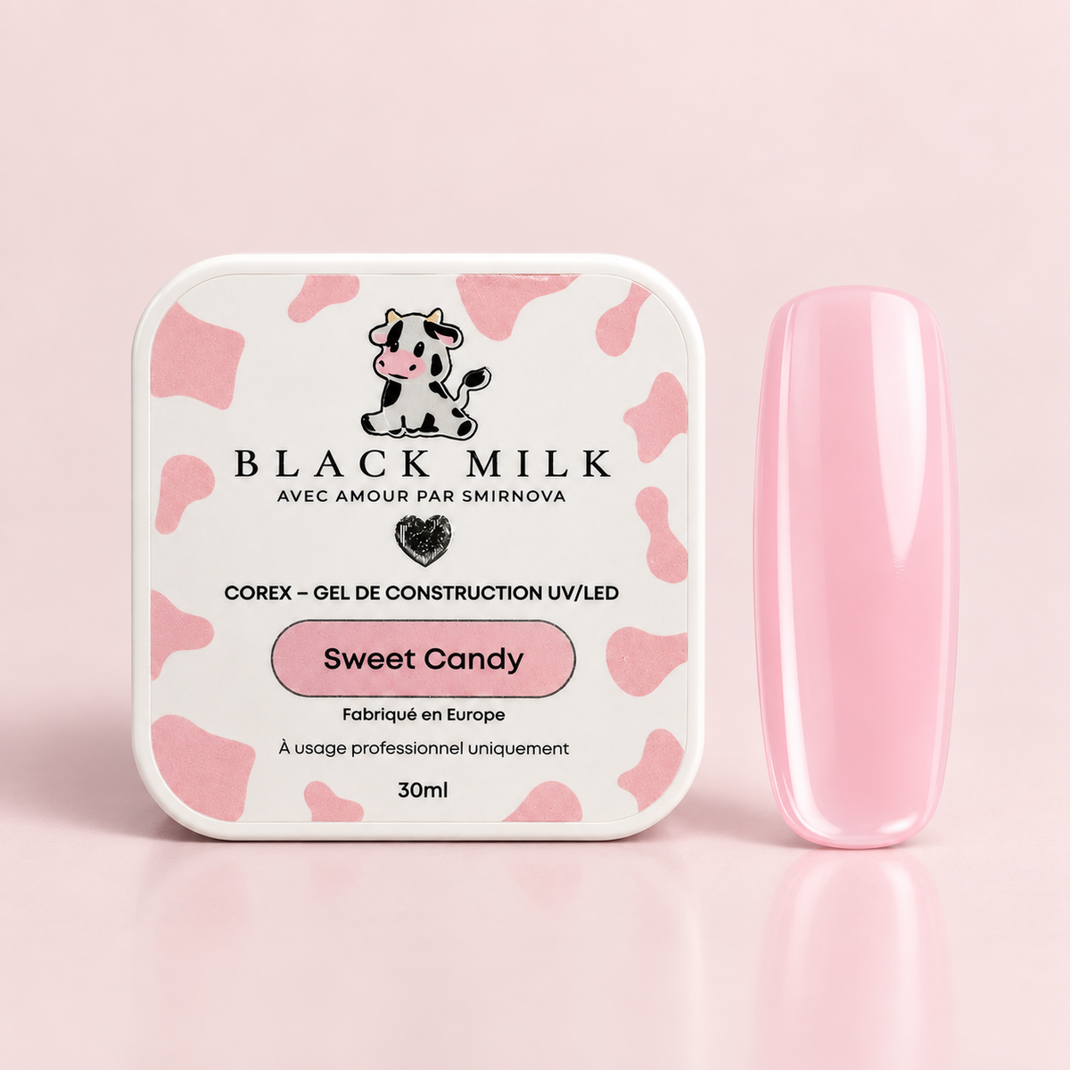 Gel Construtor Corex Sweet Candy Black Milk 30 ml - Smirnova - detalhe do acabamento