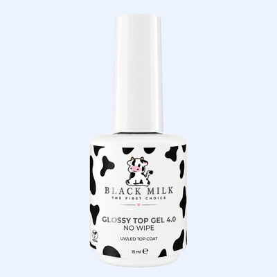Glossy Top Gel 4.0 No Wipe Black Milk 15 ml - Smirnova — fotografia principal