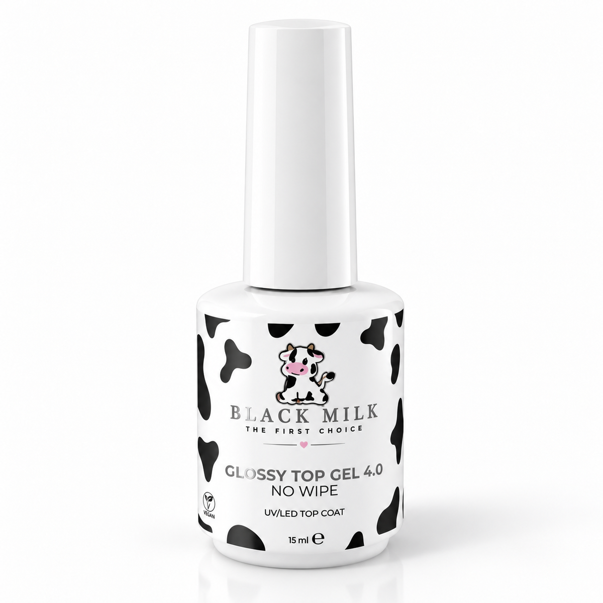 Glossy Top Gel 4.0 No Wipe Black Milk 15 ml - Smirnova — cor e detalhe
