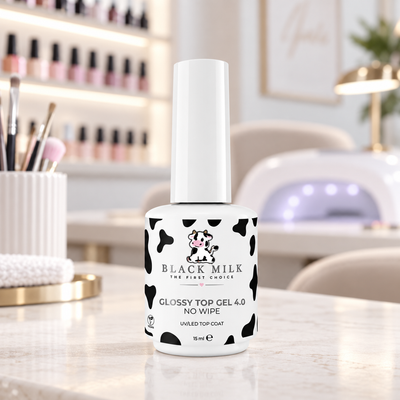 Glossy Top Gel 4.0 No Wipe Black Milk 15 ml - Smirnova — ambiente de salão