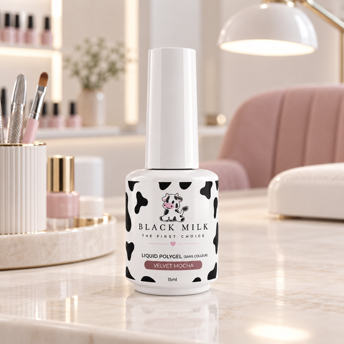 Liquid Polygel Velvet Mocha Black Milk 15 ml - Smirnova — ambiente de salão