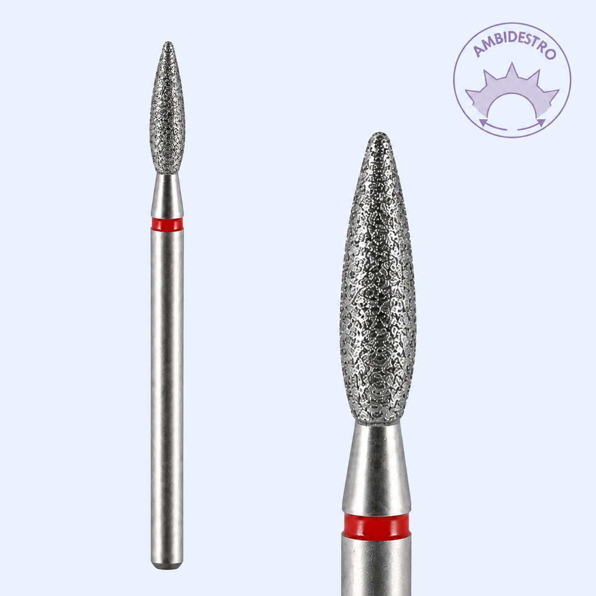 Ponta Diamante para Broca Chama Vermelha 0,21 mm Black Milk - Smirnova - ponteira completa e detalhe ampliado, ambos verticais