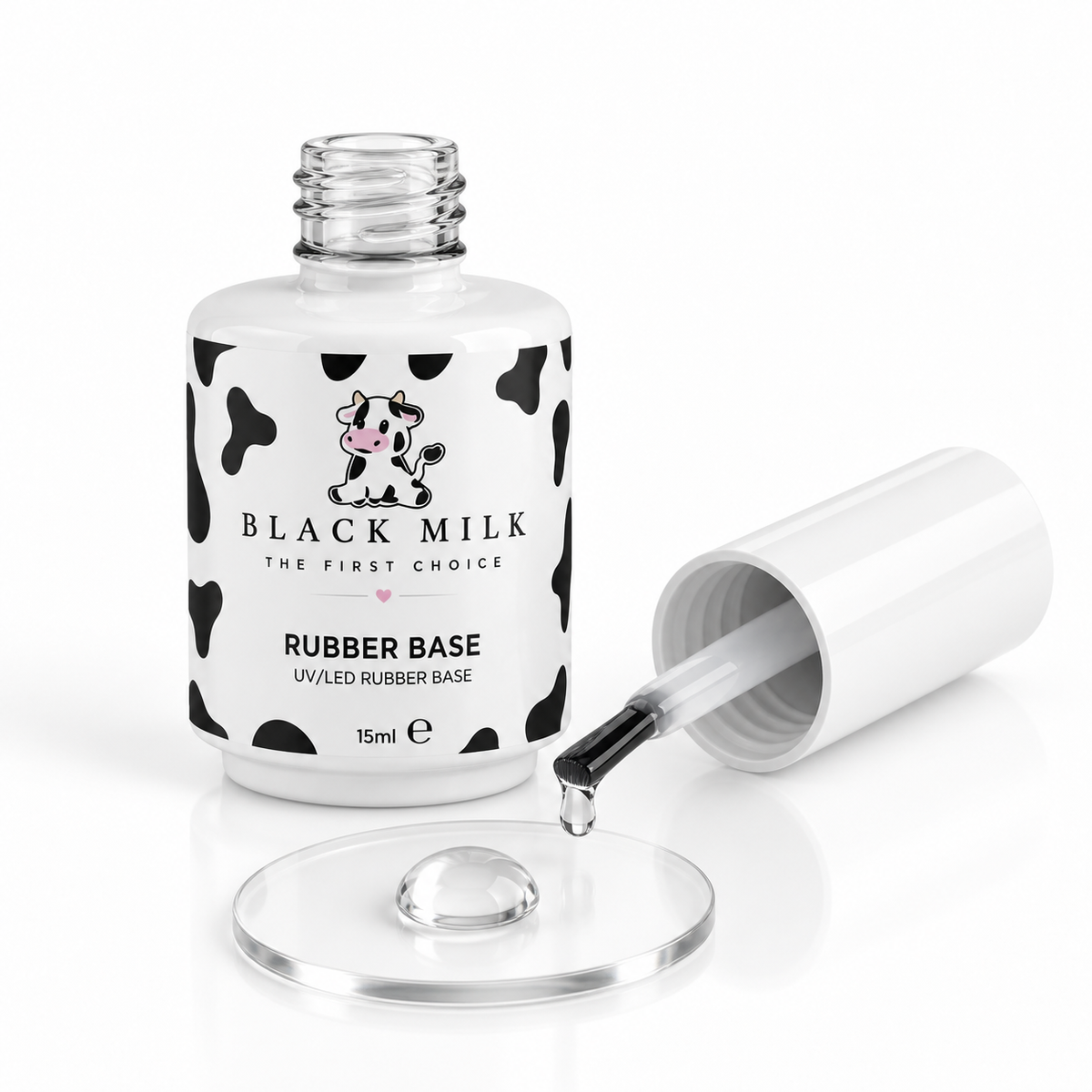 Rubber Base Clear Black Milk, textura e acabamento